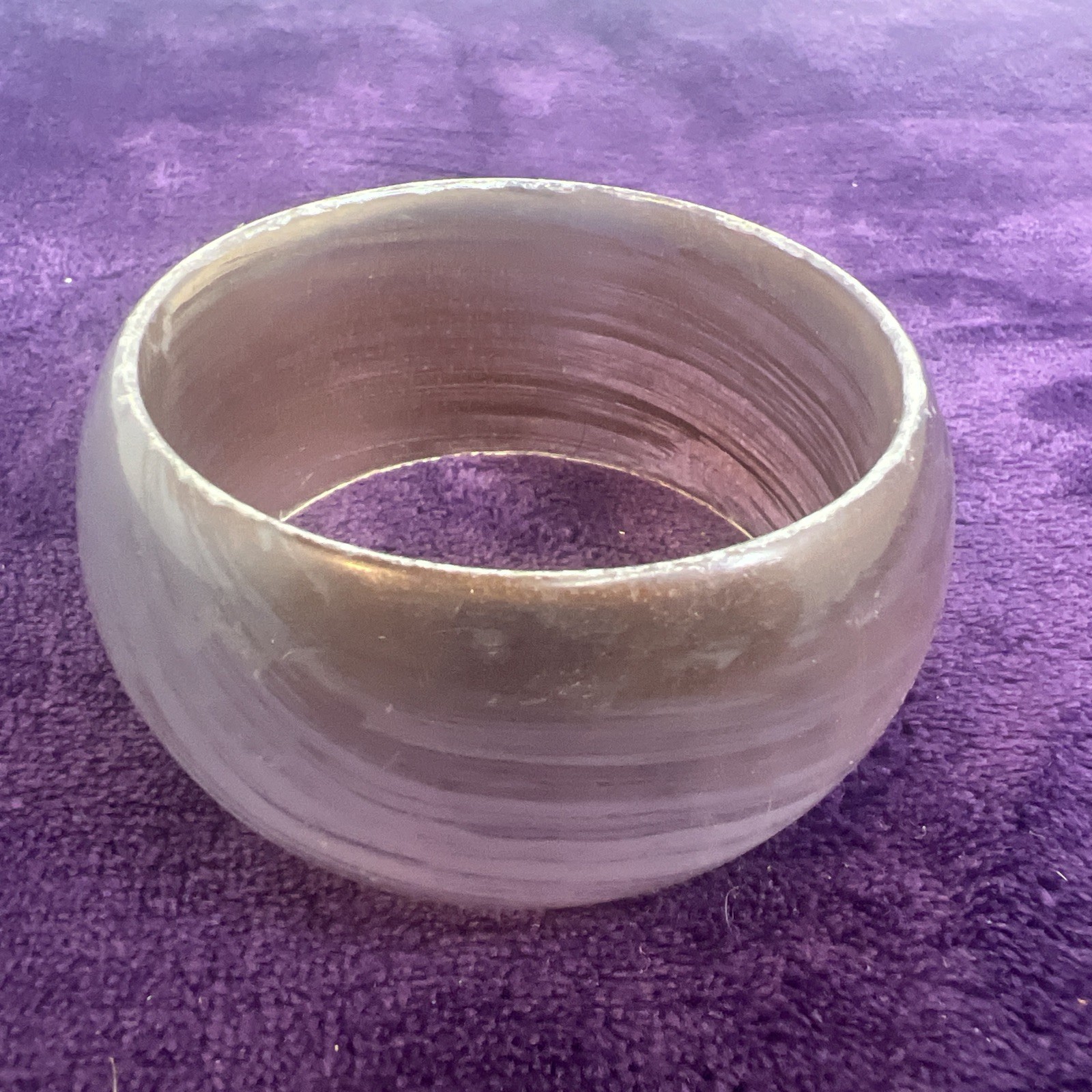 Vintage Clear Smooth Swirled Lucite Chunky Plastic Bangle Bracelet VTG MOD 80’s