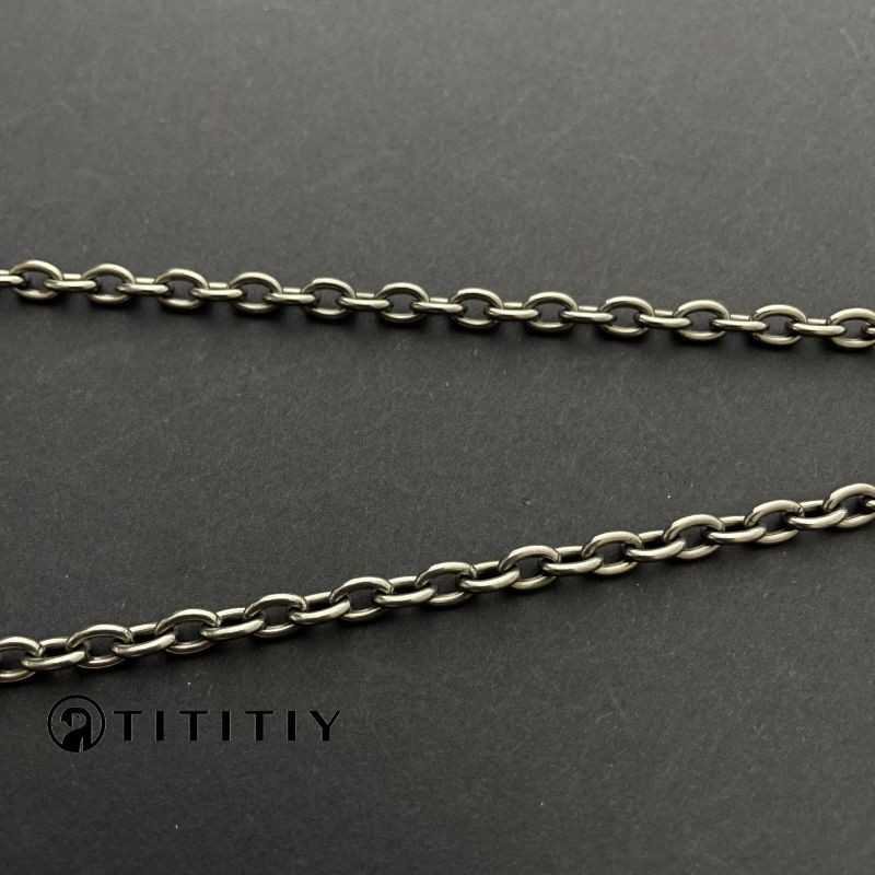New Wide 4.5MM TA1 Pure Titanium O Link Chain Necklace Unisex Light Anti-Allergy