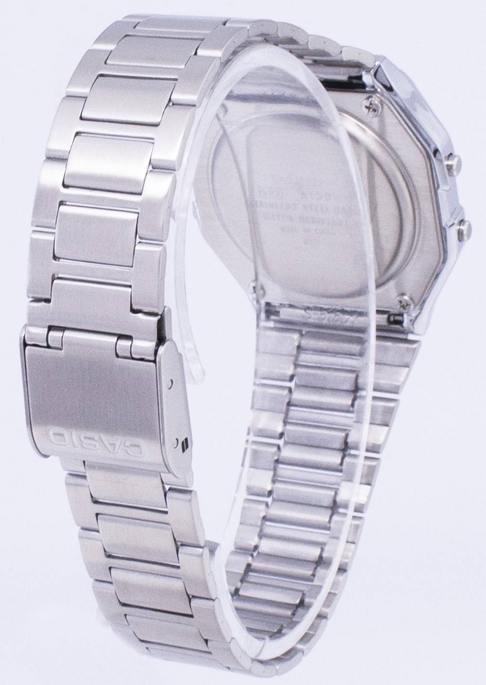 Casio Digital Alarm Chrono Backlight Stopwatch S-Steel A158WA-1DF Mens Watch