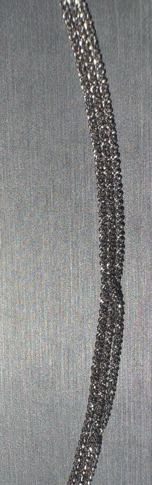 New Zales 9in+ Three-Strand Sparkling Sterling (.925) /Italy Adjustable Bracelet