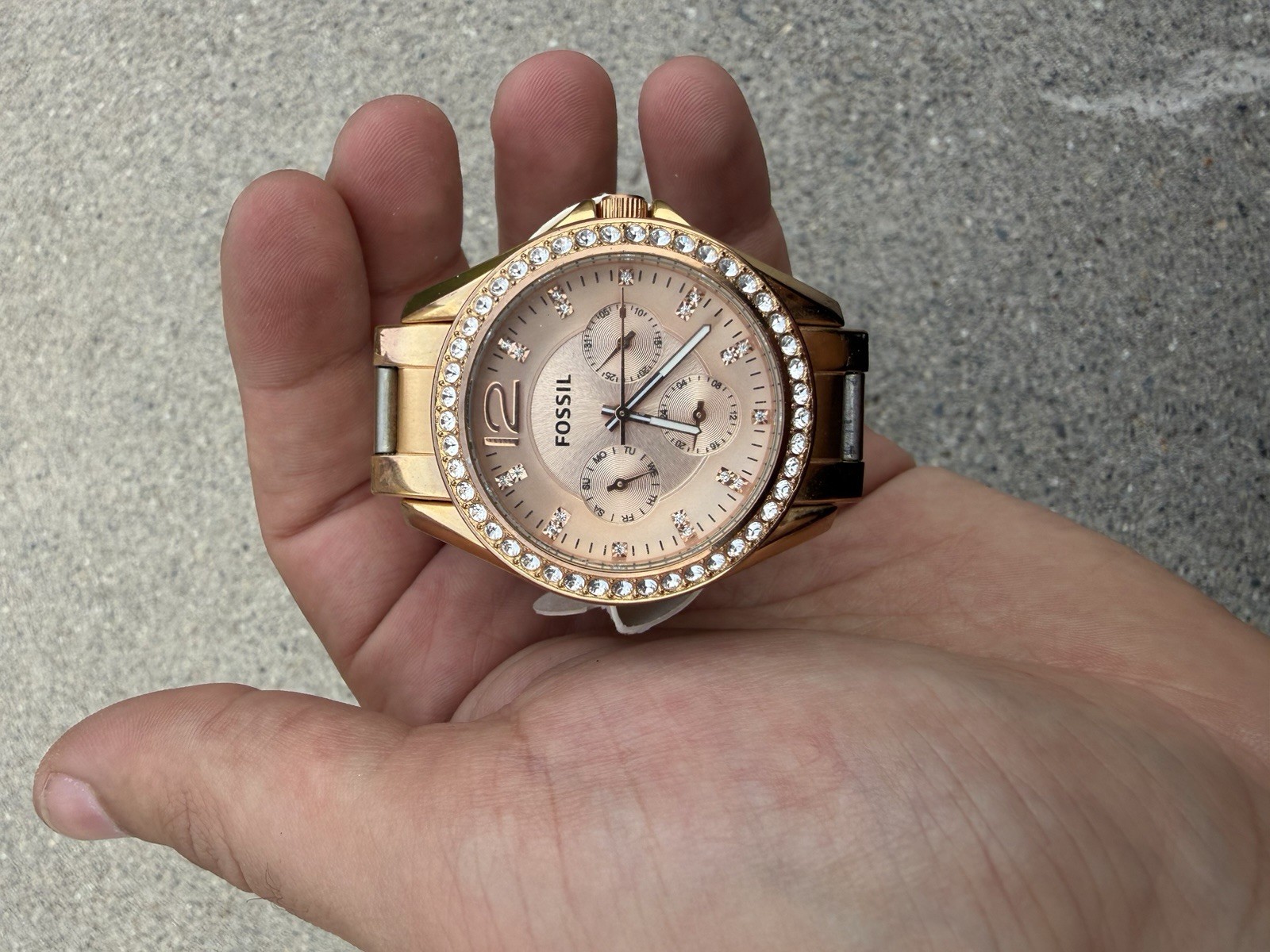 Fossil Riley Multi-Function Rose Gold-plated Ladies Watch ES2811 Not Working