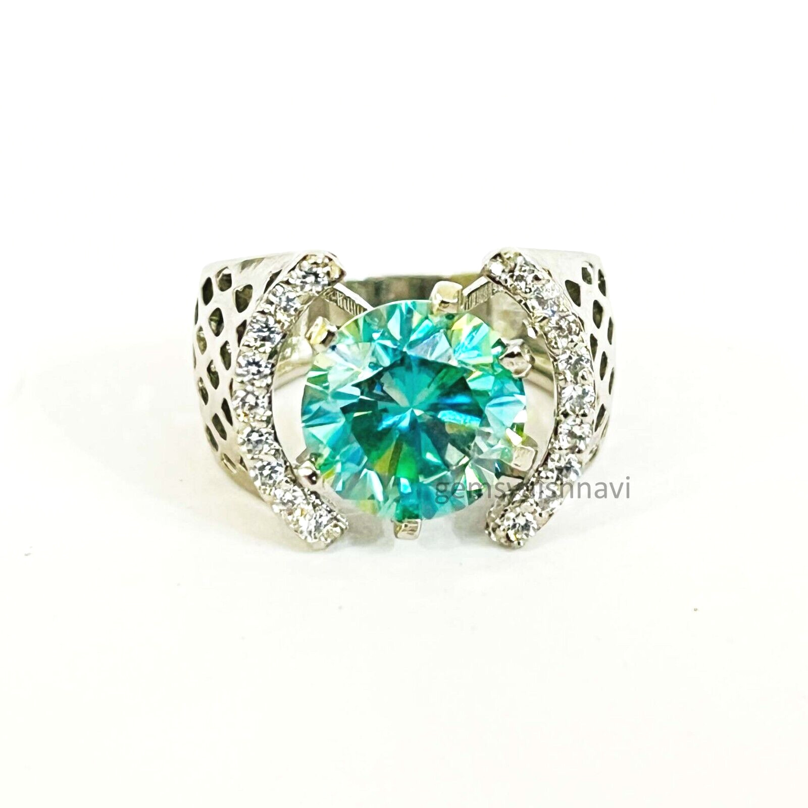Gorgeous 5 Ct Blue Treated Diamond Ring Great Shine VVS1 Certified Birthday Gift