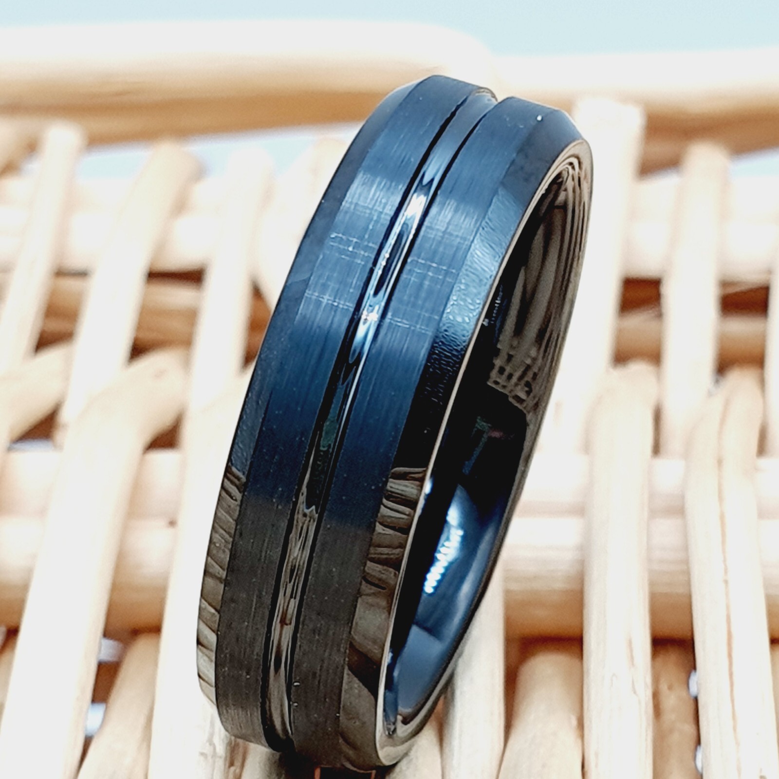 Black Tungsten Engagement Rings Anniversary Promise Band Men & Women