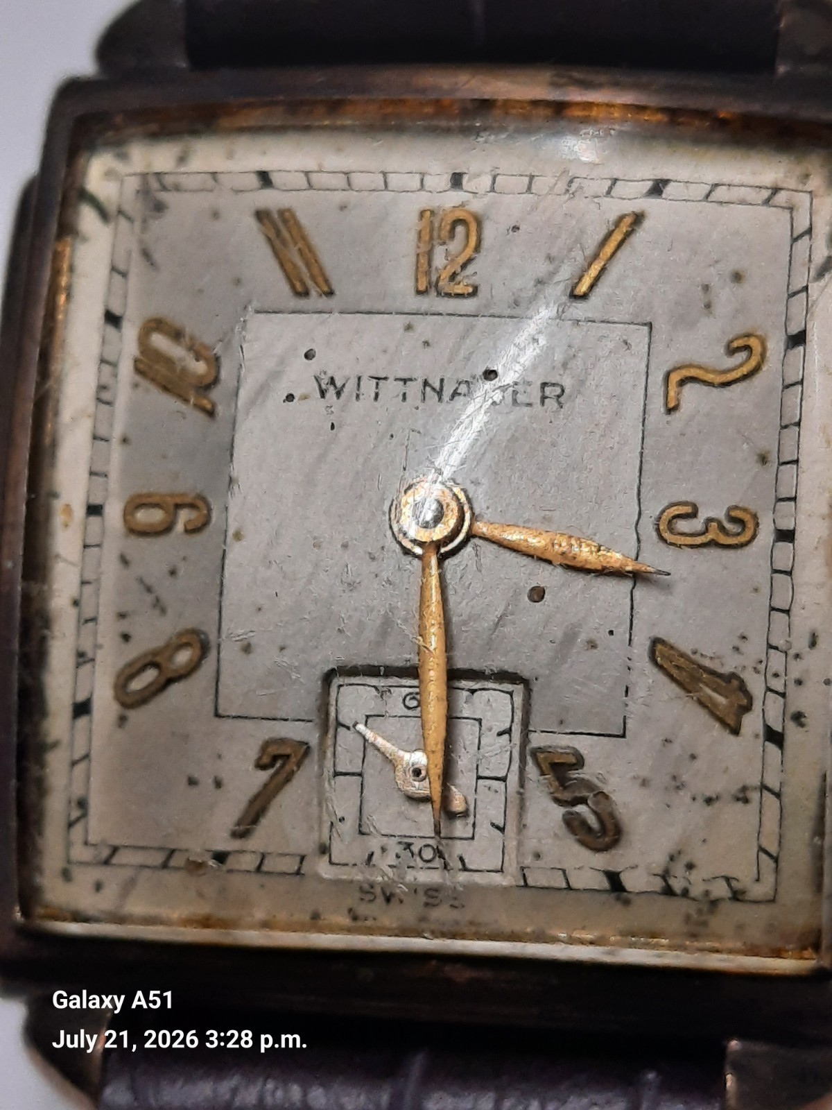 VINTAGE WITTNAUER 15J ART-DECO WATCH, MAN WIND, RUNS