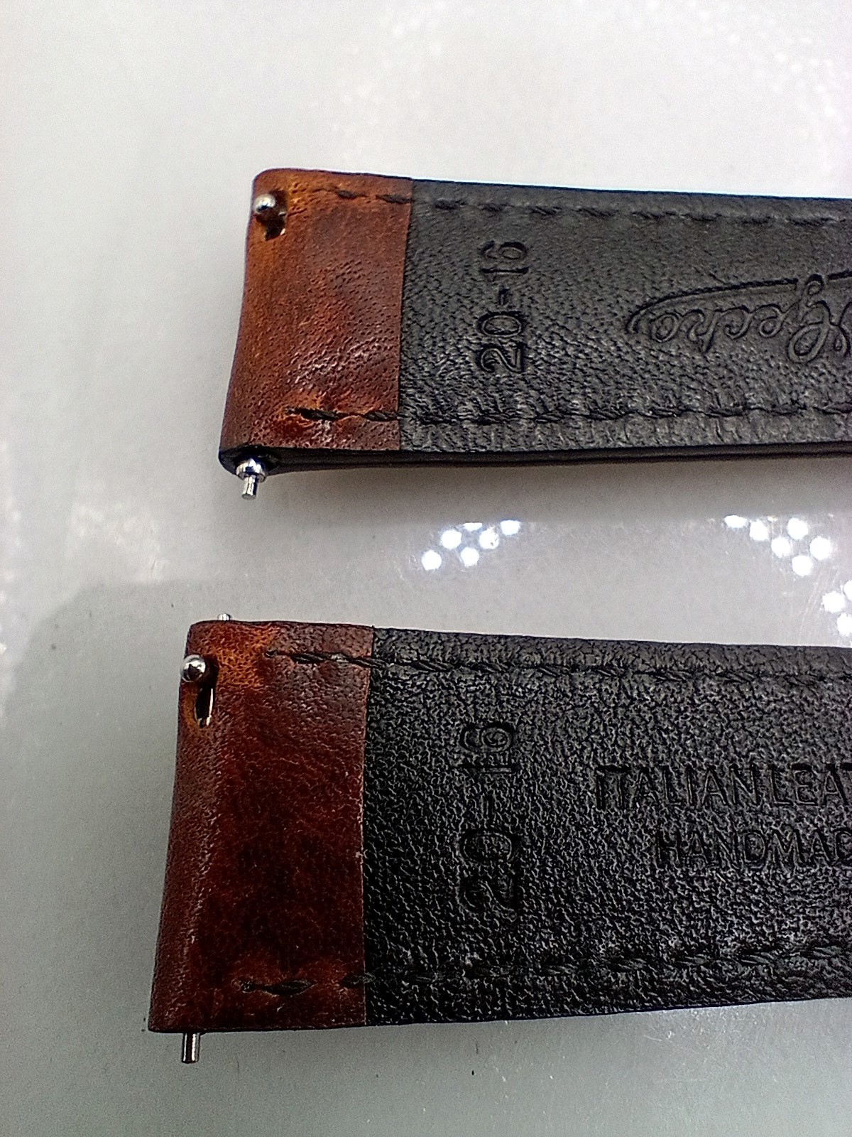 New Watchgecko Highley 20mm Italian Leather Handmade Brown Watch Strap 6B382