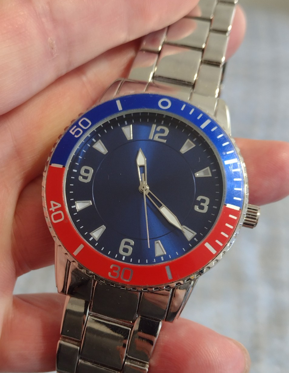 Men’s ACCUTIME Fashion Watch w/ New Battery – Works Great! f77