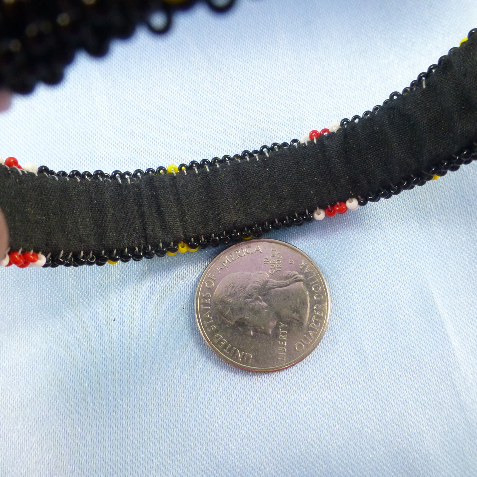 Pretty Southwestern Style Beaded Bangle Bracelet Black Yellow Red Multi Color