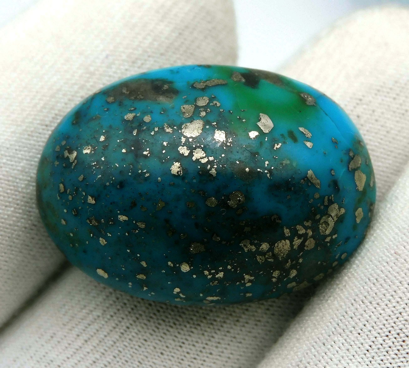 56.55 Ct Genuine Arizona Blue Turquoise Oval Cut Loose Gemstone