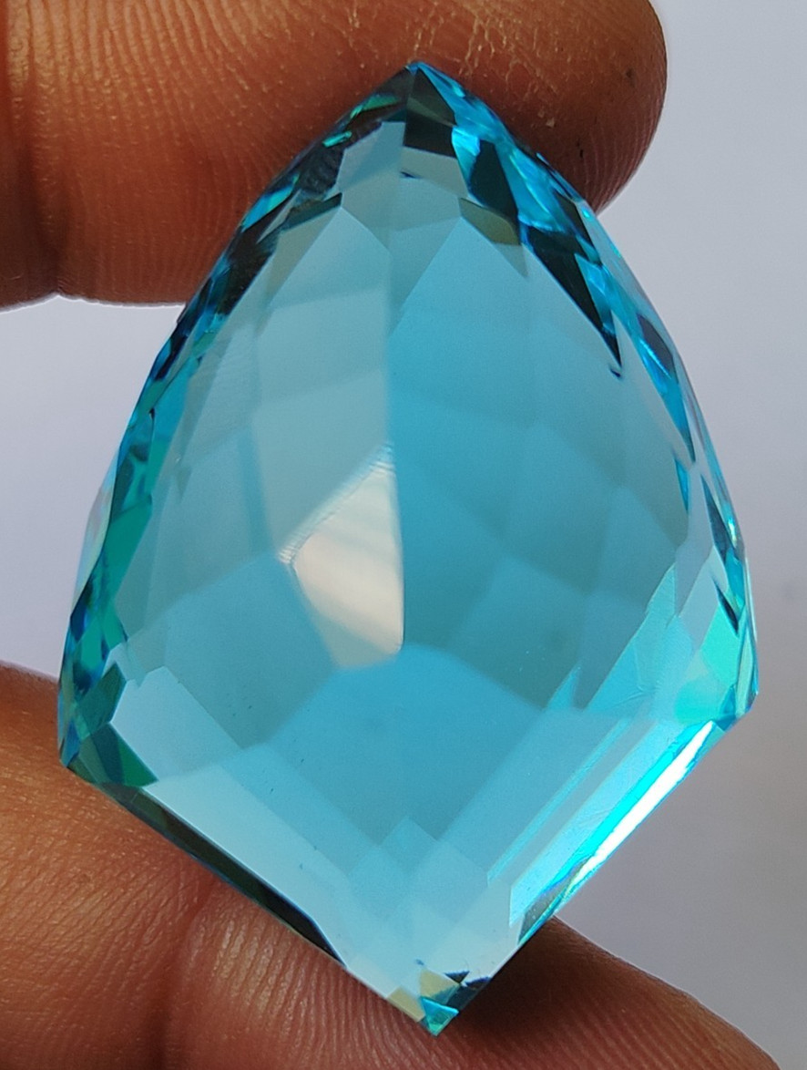 AAA+++ 99.20 Ct. Large Swiss Blue Fancy Cut Stunning Loose Gemstone @Best Price