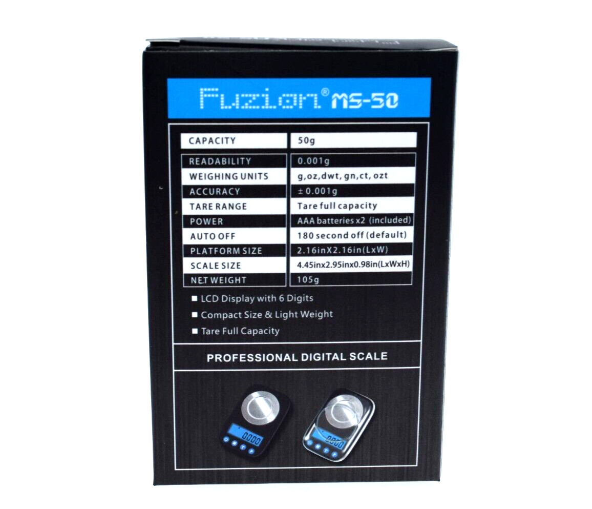 Fuzion MicroGram Series – MS-50- Professional Digital Scale- 50G x 0.001G