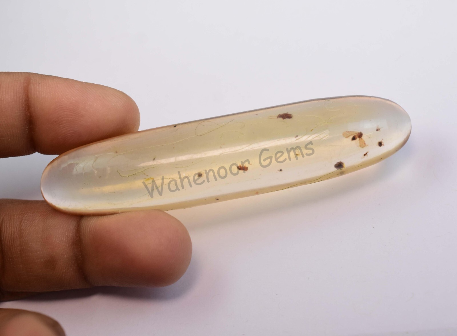 40.55 Ct 100% Natural Yellow Amber Insect Inclusion Certified Loose Gemstone