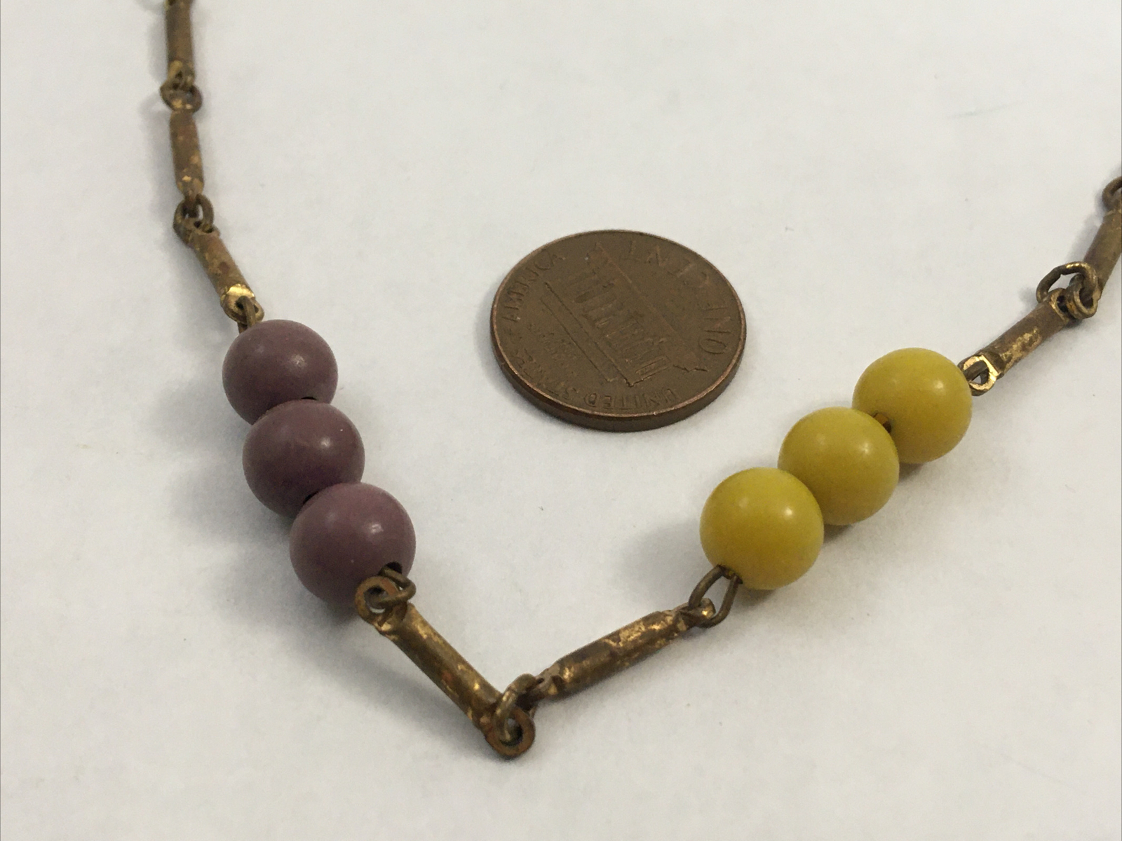 Multi Color Beaded Gold Tone Strand Necklace 32″ Vintage Boho Chic String