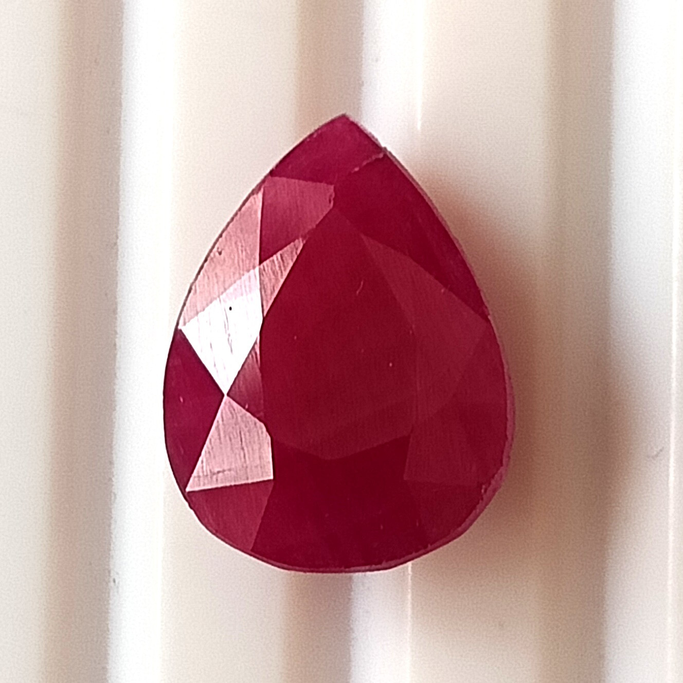 5.50 Carat Natural Unheated Ruby Faceted 12.8X9.7 mm Pear Shape Loose Gemstone