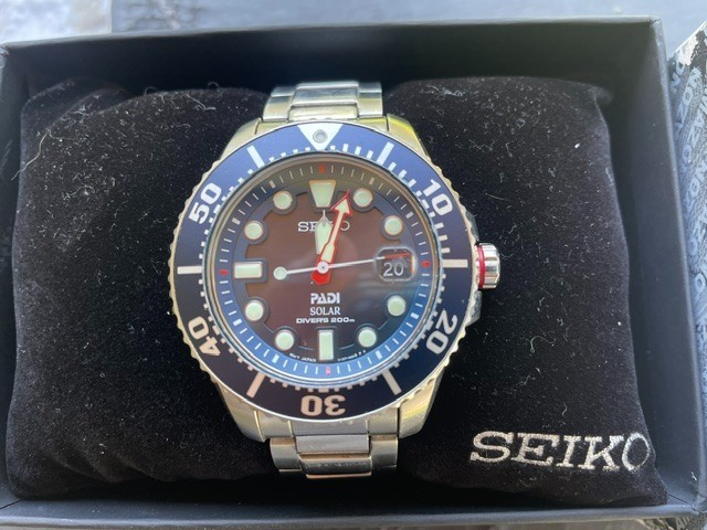 SEIKO Prospex PADI Special Edition Solar Diver; with Original Box