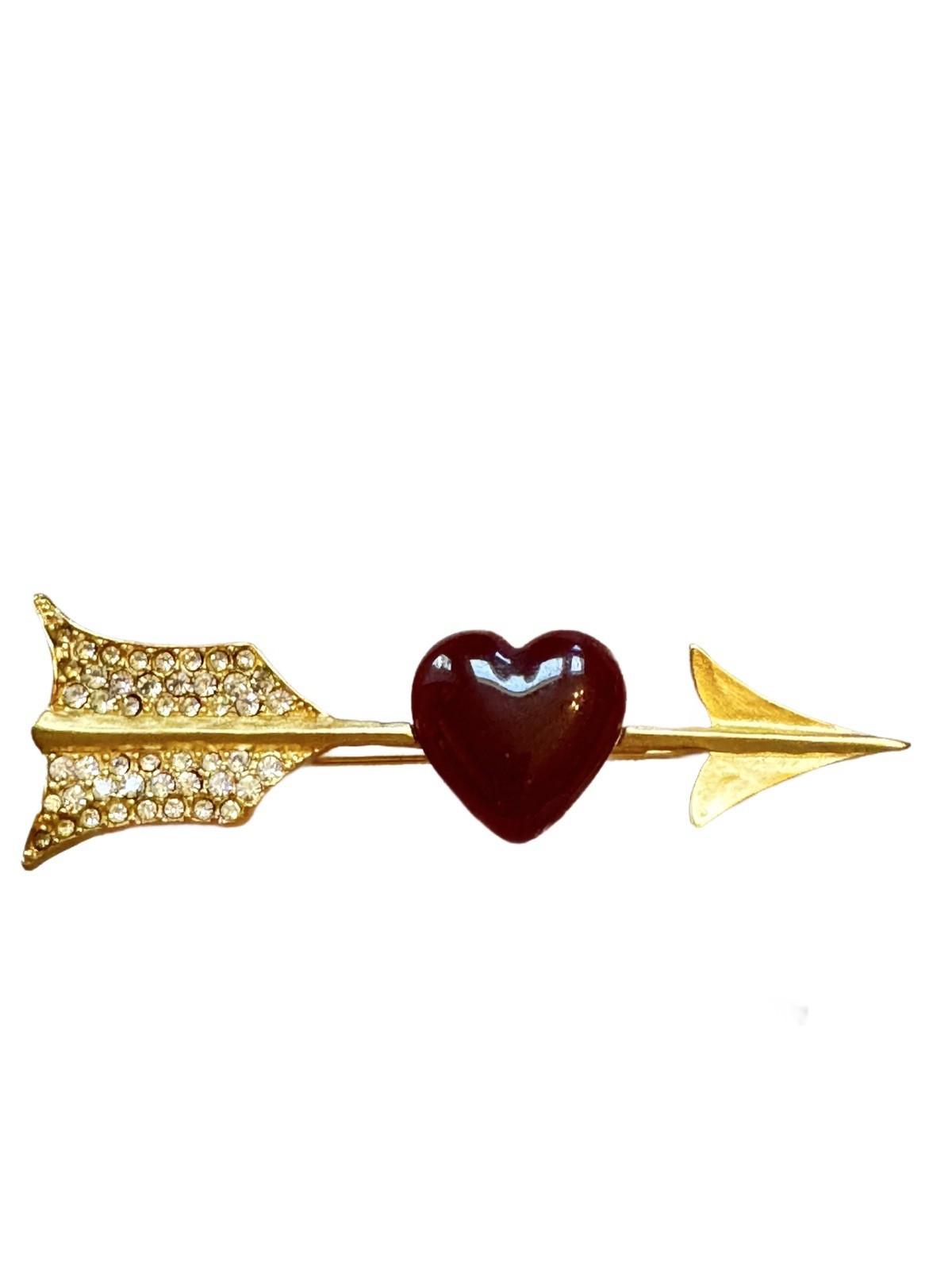 KARL LAGERFELD VINTAGE CUPID BOW HESRT BROOCH PIN GOLD