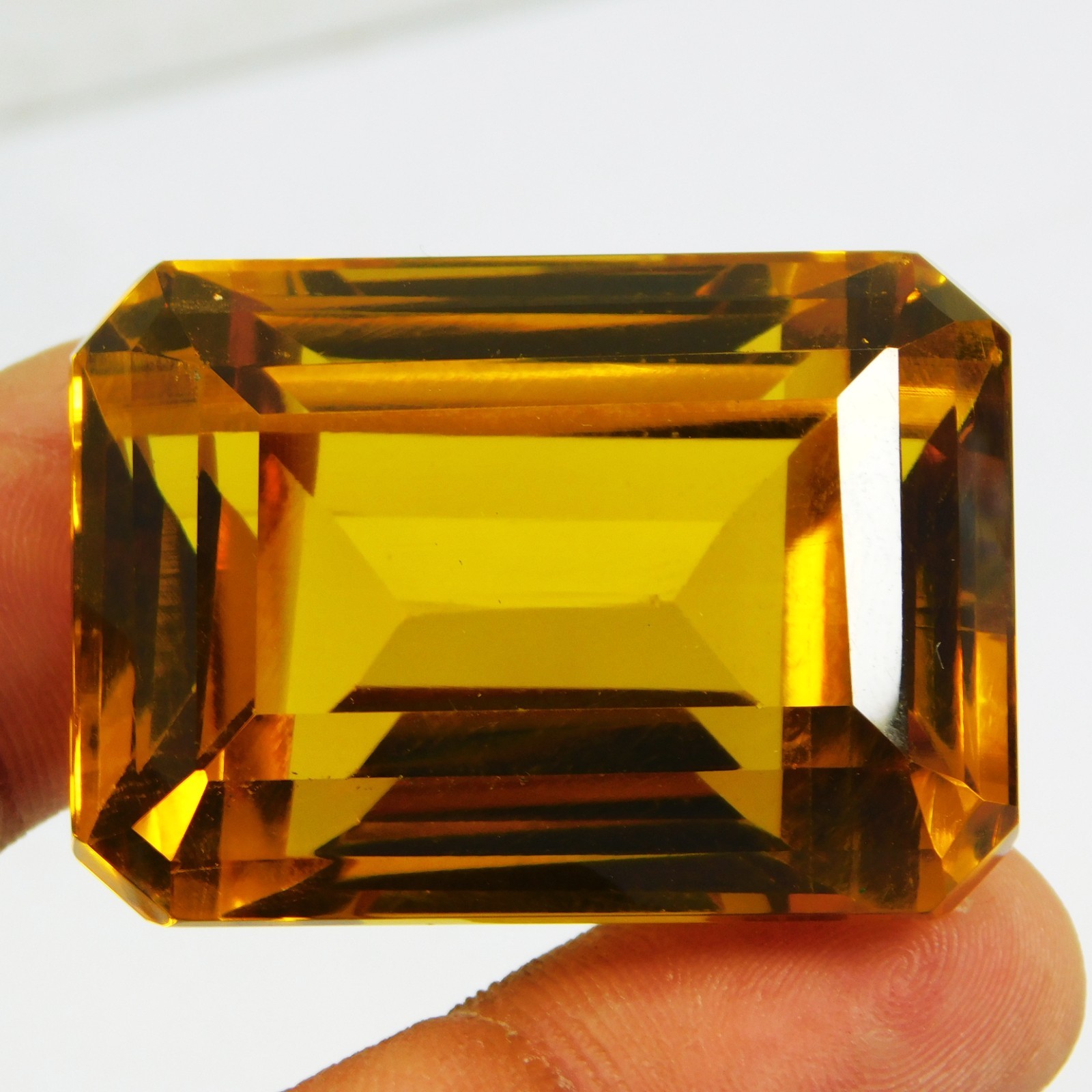 Certified 190.00 Cts Natural Mogok Painite Orange Yellow Emerald Shape Gemstone