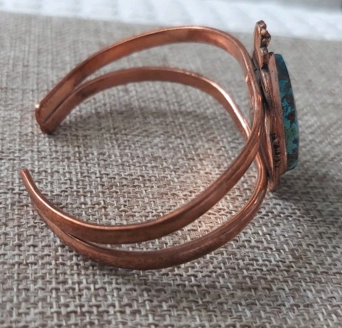 New Copper & Natural Shattuckite Cuff Bracelet