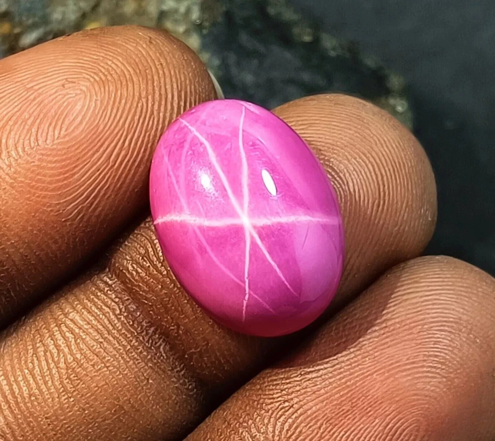 Natural 6 Rays Pink Star Sapphire 9.65 Ct+ Cabochon Oval Cut Loose SG Gemstone