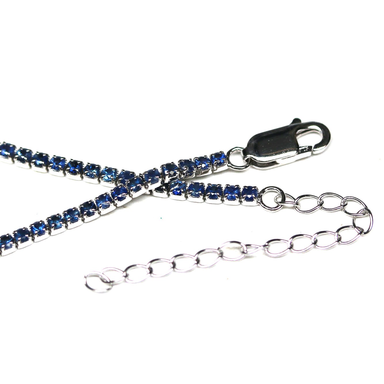 Natural Blue Sapphire Bracelet 9 in Gift For Her Handmade 925 Sterling Silver