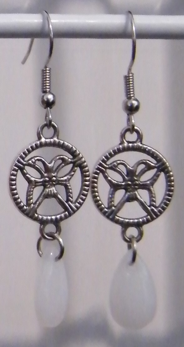 Handmade/Assembled Butterfly/Moth Dangle Earrings With Beads