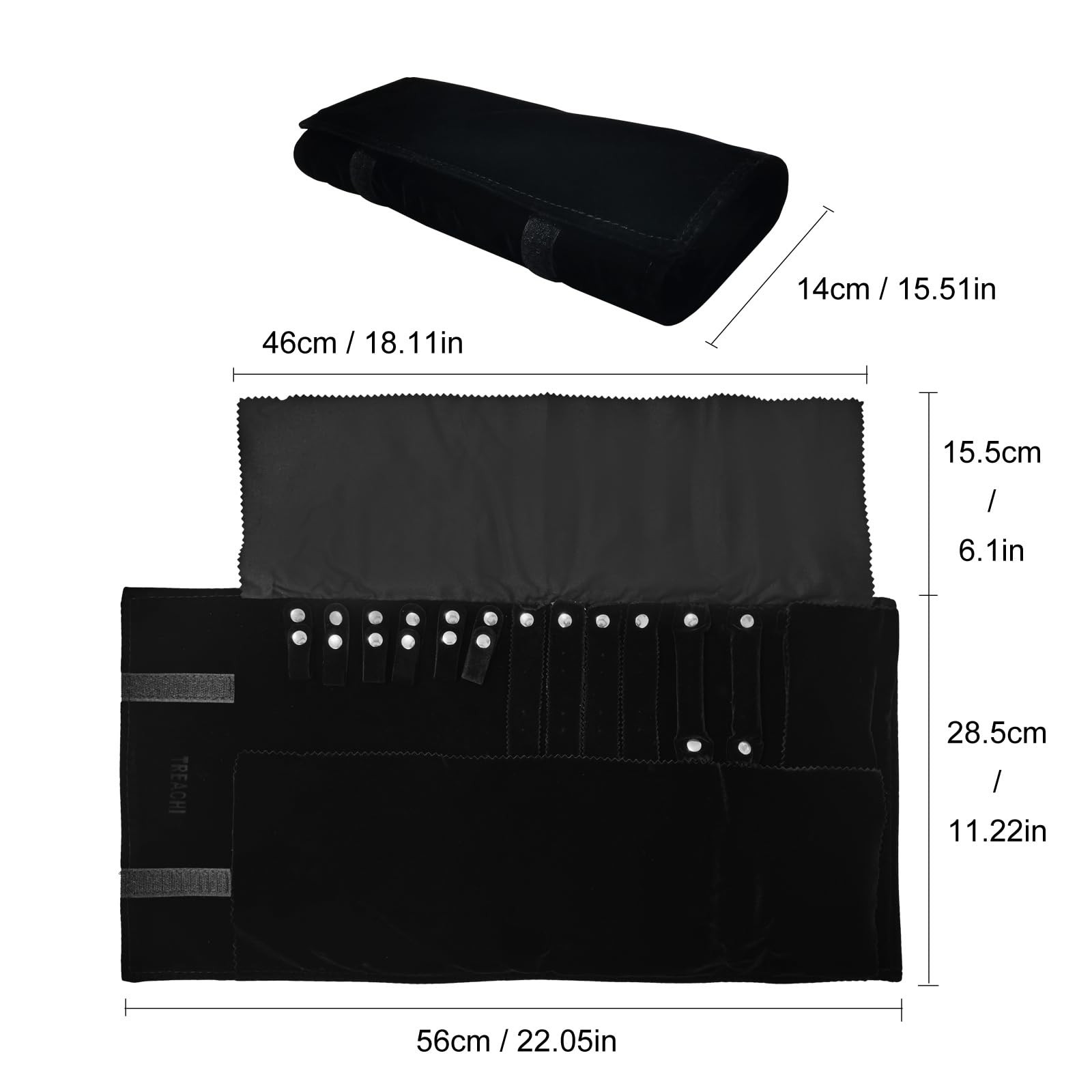 Jewelry Organizer Storage Bag Roll Velvet Travel Case for Earrings Necklaces