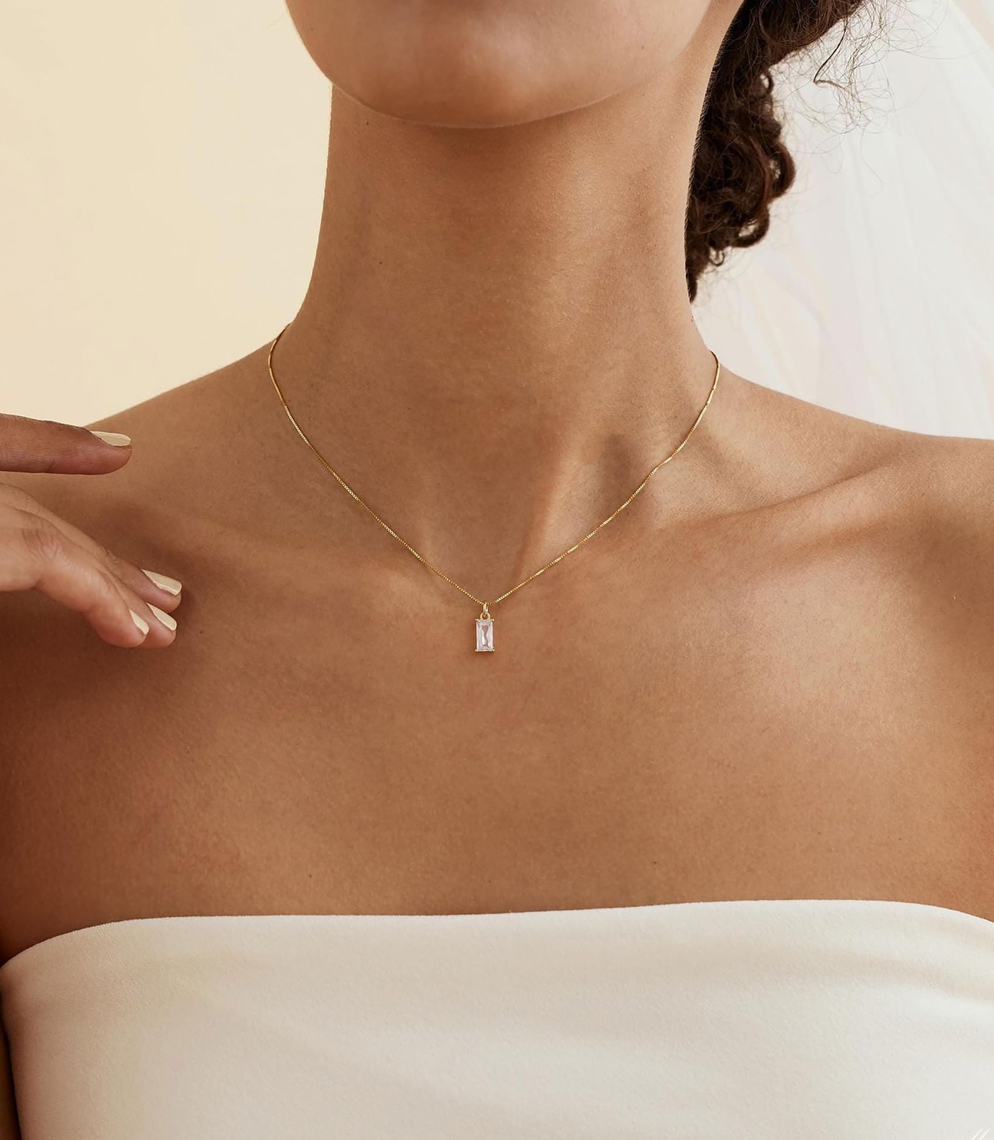 FUNEIA April Necklaces for Women Gold 40 cm (length), 04. April(Diamond)