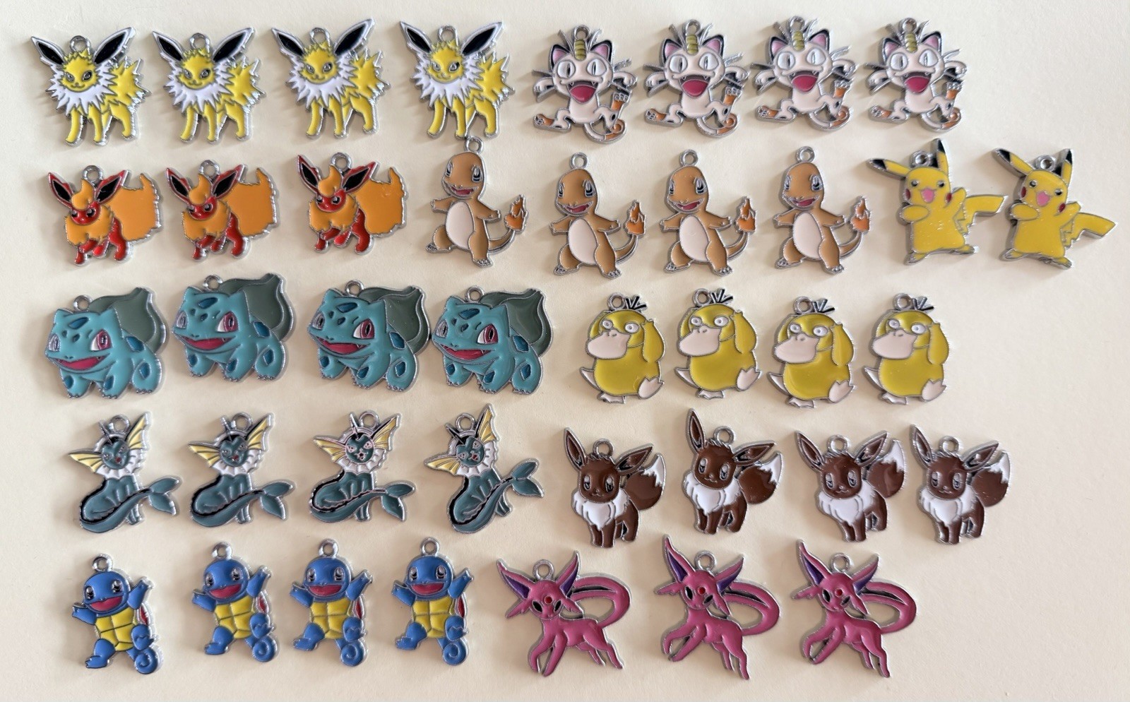 Lot Of 40 Japanese Anime Cartoon Video Game Character Enamel Necklace Charms