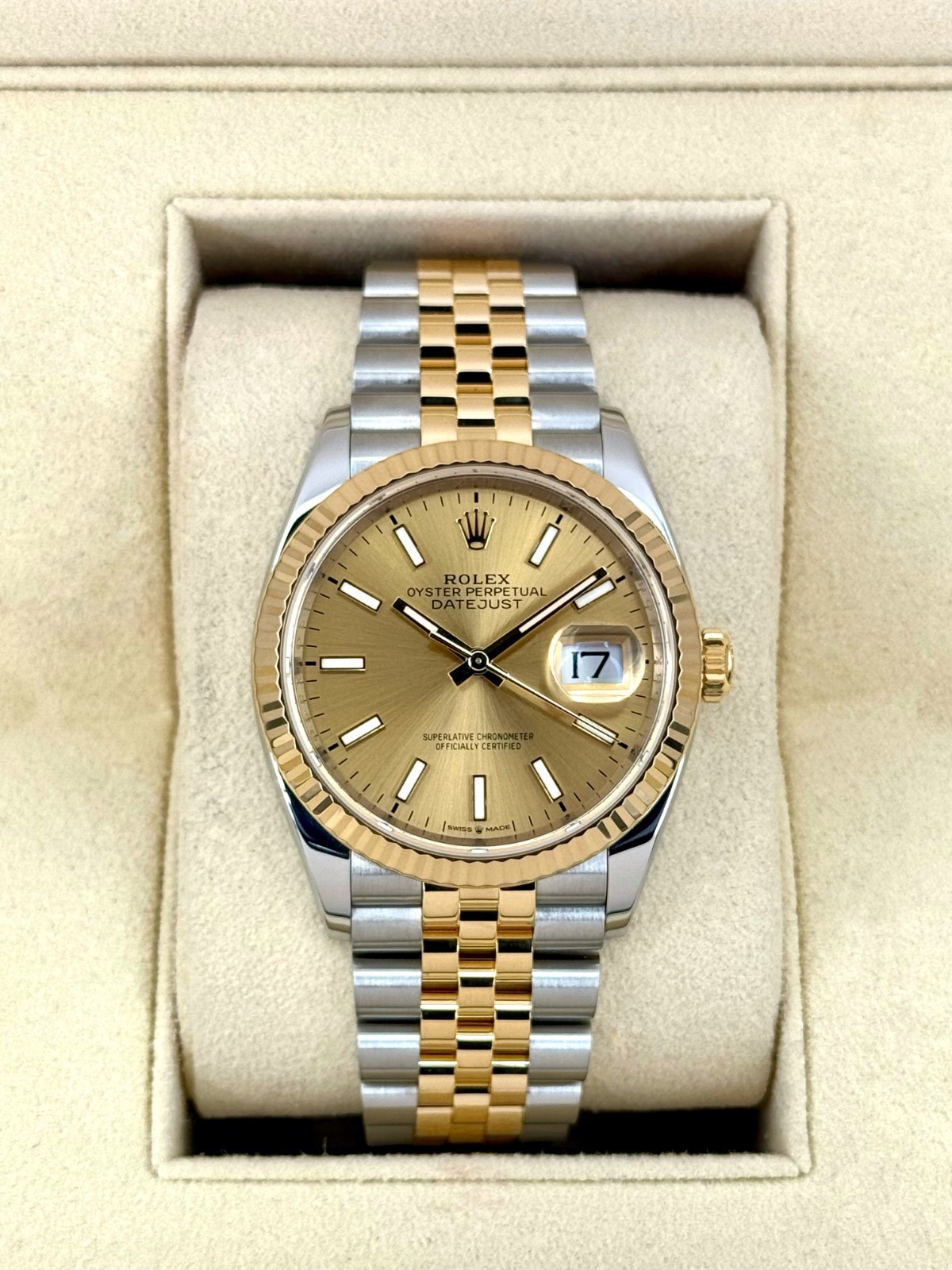 NEW 2025 Rolex Datejust 36mm 126233 Two-Tone Champagne Dial