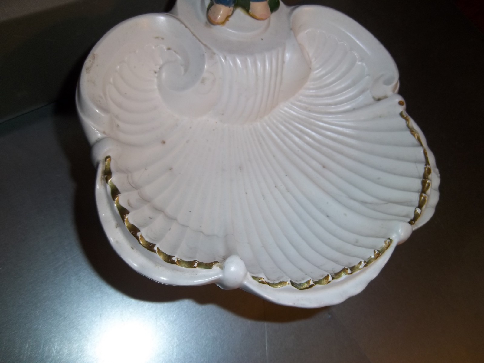 M.H. Daniels & Co. Boy Fishing In Clam Shell Jewelry Holder (No Fishing Pole)