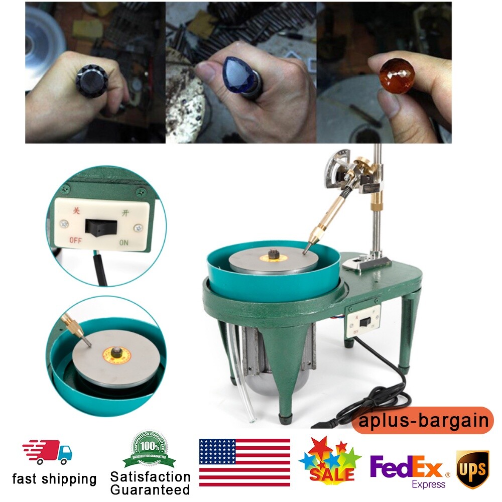 180W Gem Faceting Machine Gemstone Flat Grinder Jewelry Lapidary Cutter Polisher