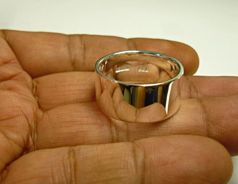 925 Sterling Silver Wide Band& Meditation Statement Handmade Ring All size-D-24