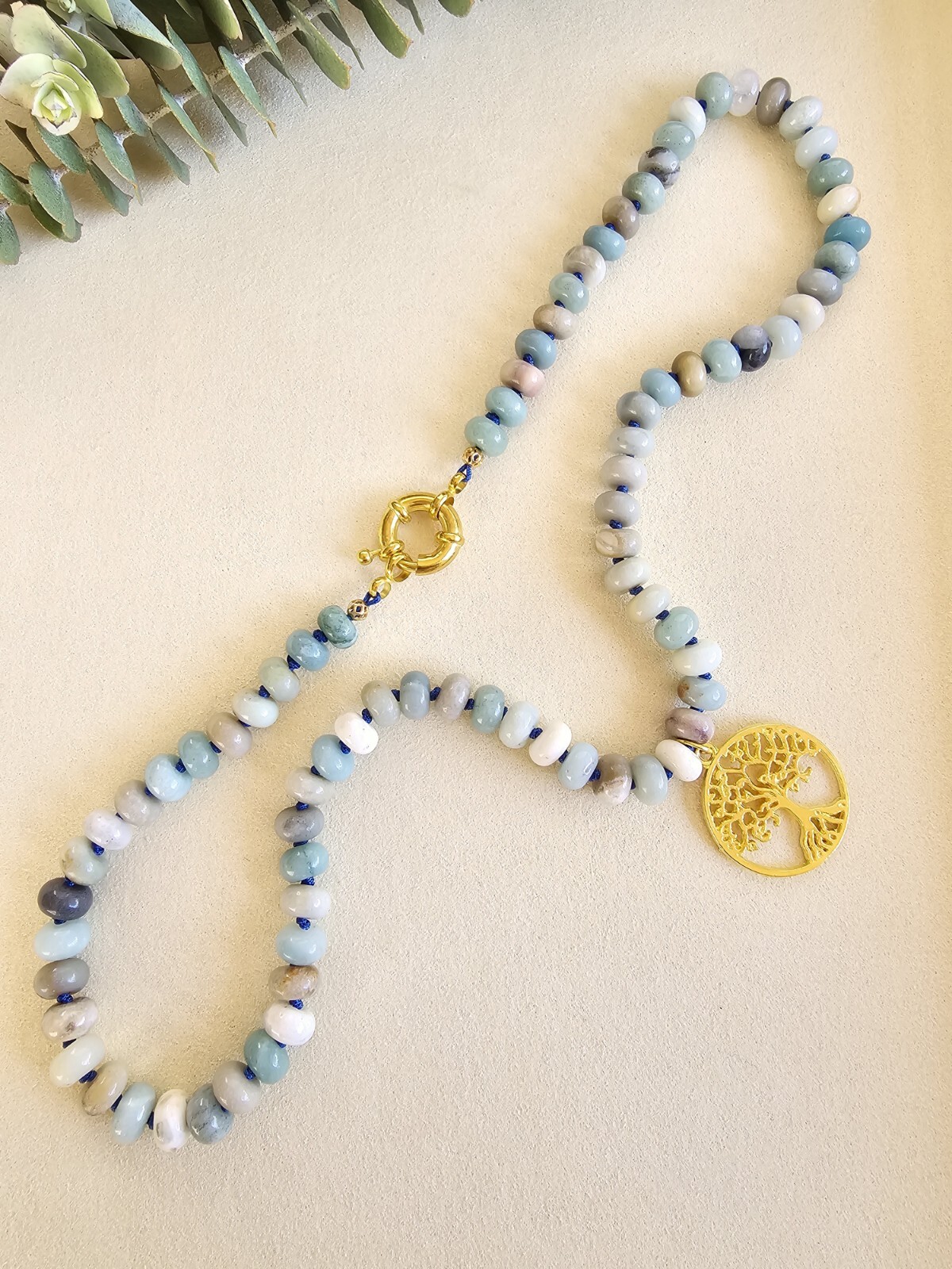 Tranquility and Spiritual Harmony Amazonite 5*8mm Beaded Handmade Necklace.