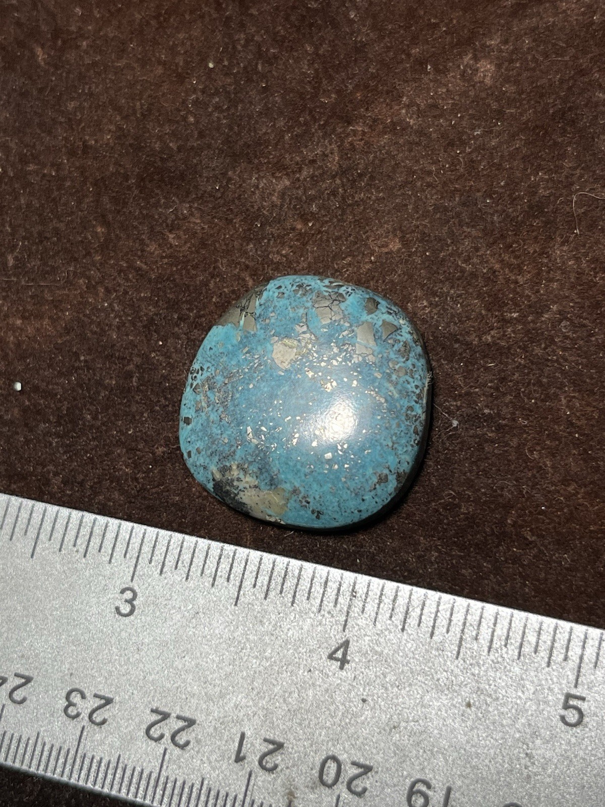Persian Turquoise w/ Pyrite Cab 65ct Nice Blue Beautiful Cabochon