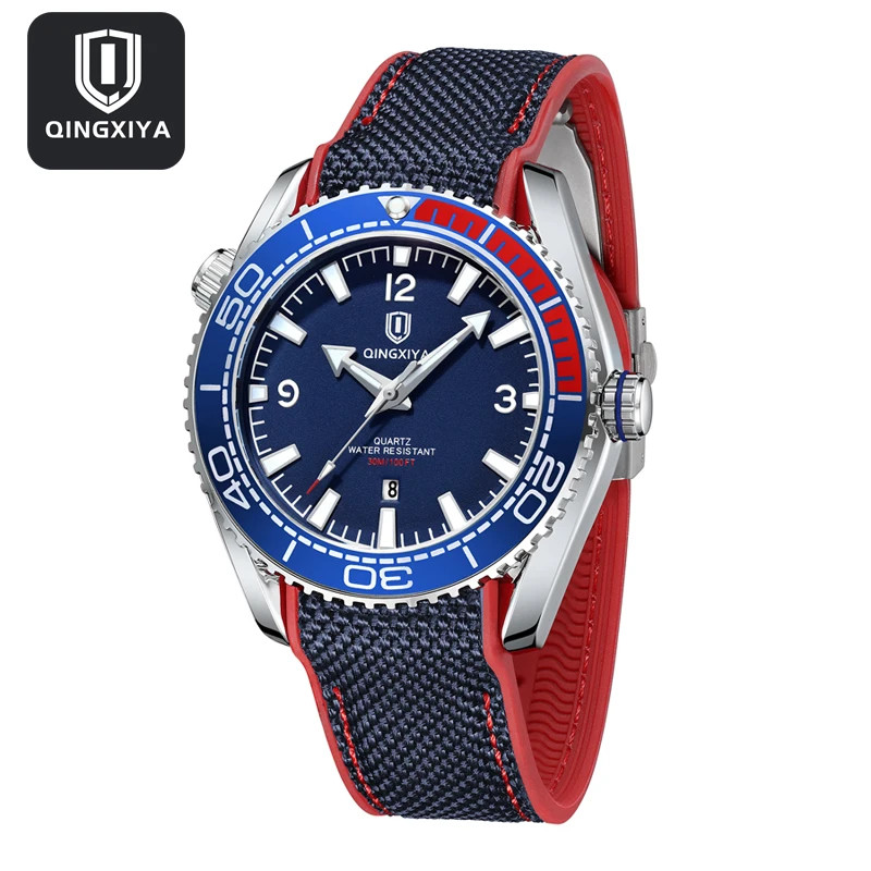 Man Watch Fashion Silicone Strap Mens Watch Waterproof Calendar Quartz