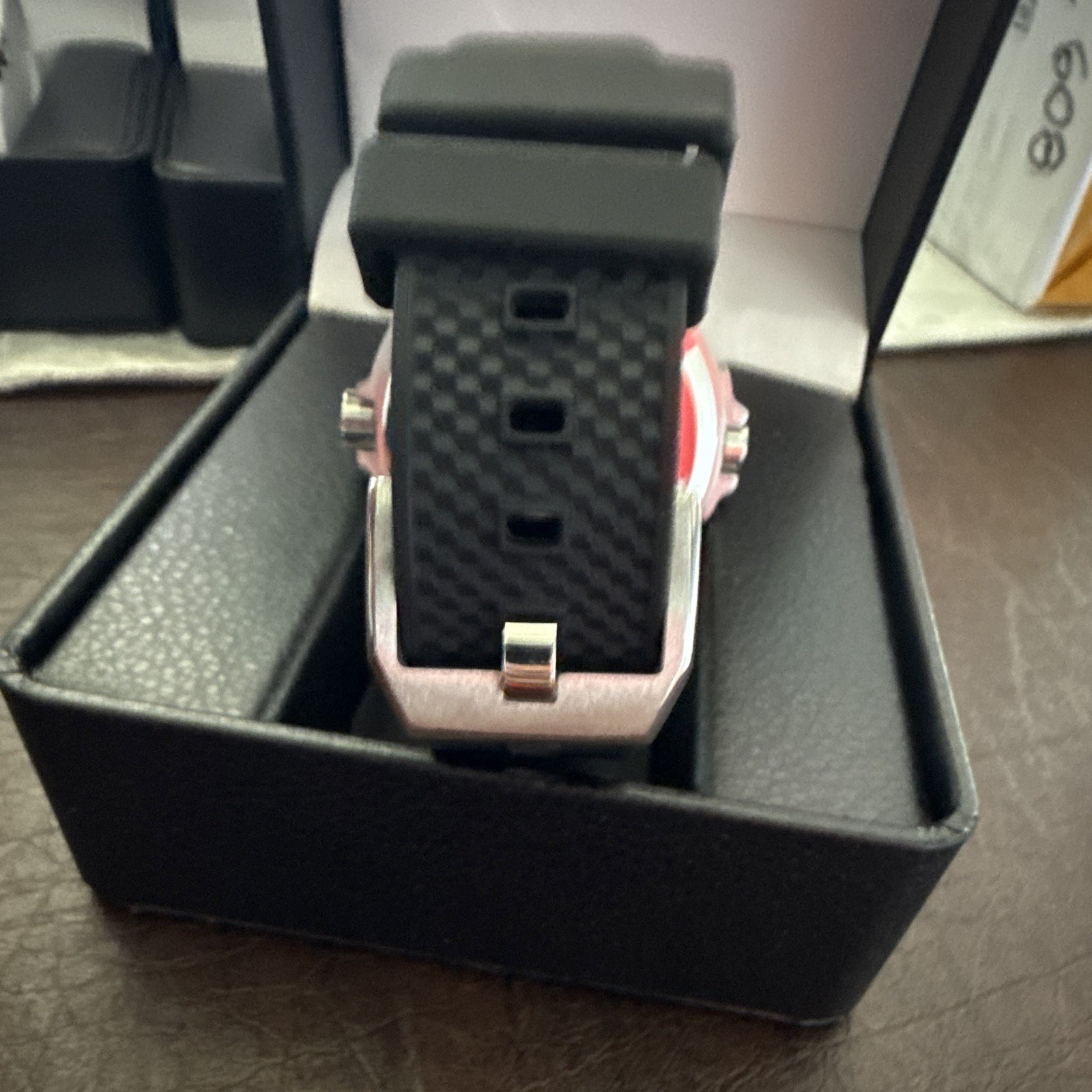 NEO Men’s Automatic Watch White Dial Date Silver Case Black Rubber Strap Box