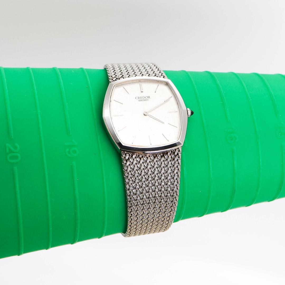 Seiko Credor 5930-5390 Quartz Silver Mesh Band wrist 18.3cm/7.2in NB/NA