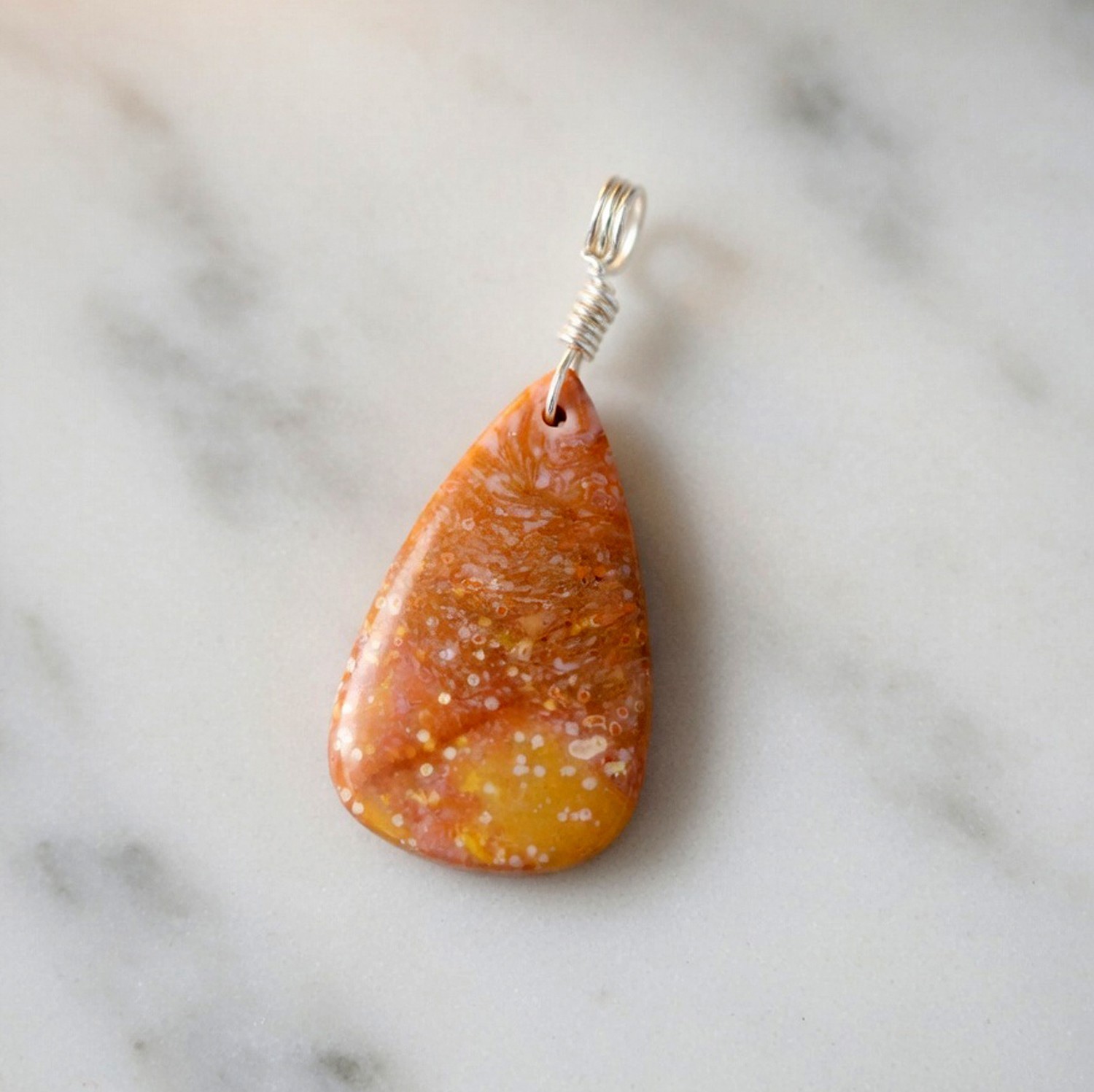 66.10 Cts Natural Bloodstone Pear Cabochon Pendant Sterling Silver Handmade