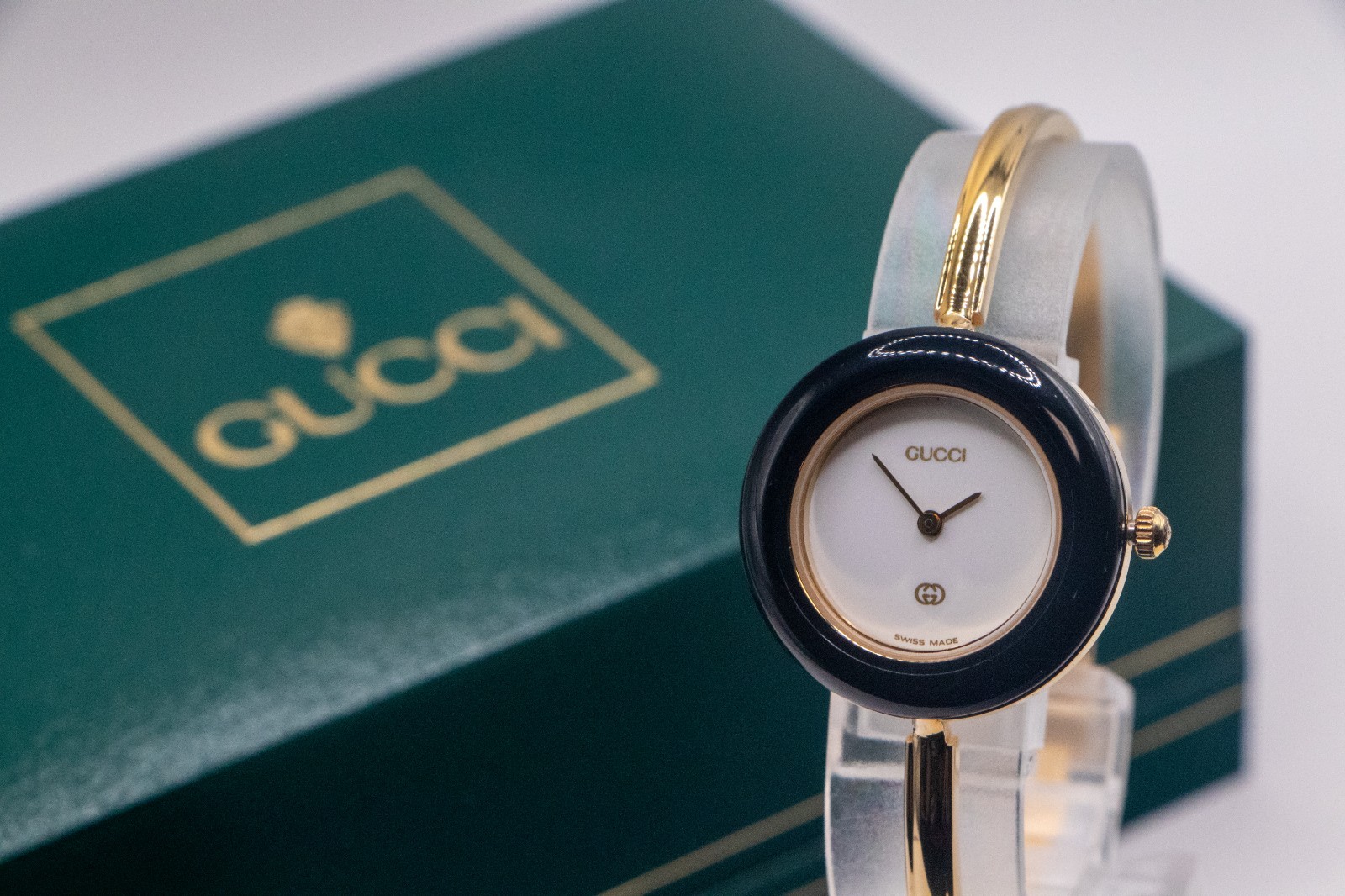 [TOP MINT]GUCCI Change Bezel 11/12.2 1100L Gold Vintage Quartz with Box ＆ Paper