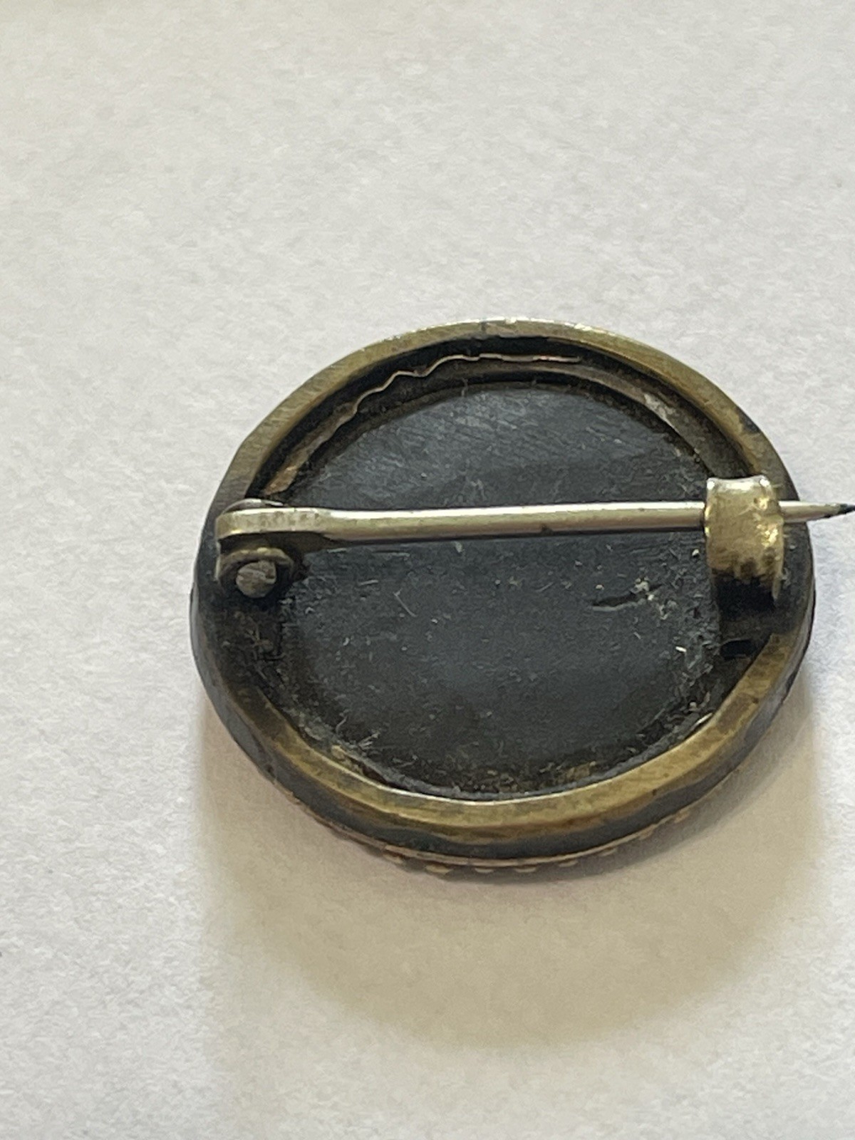 Antique 18k Pietra Dura Brooch Pin Italian Inlaid Floral Victorian Style Mosaic