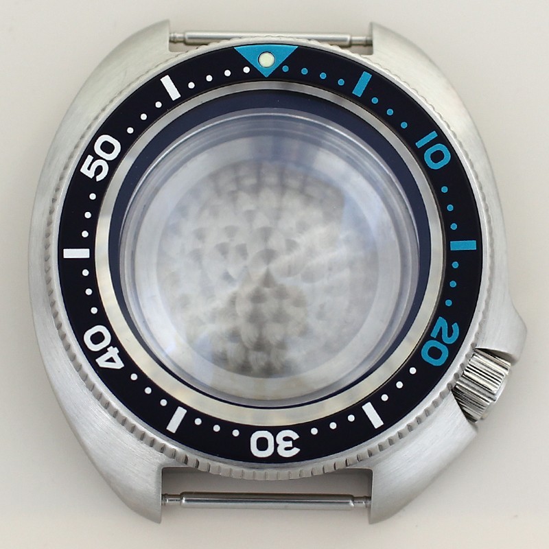 44mm Turtle Mod Stainless Watch Case Fit 28.5mm Dial For Seiko NH35 NH36 NH38