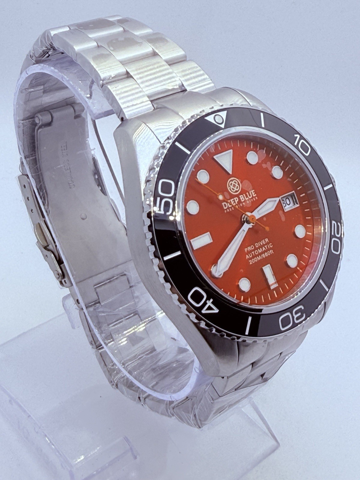 Deep Blue PRO DIVER 200 42.5MM AUTO DIVE WATCH-RED -NEW‼️