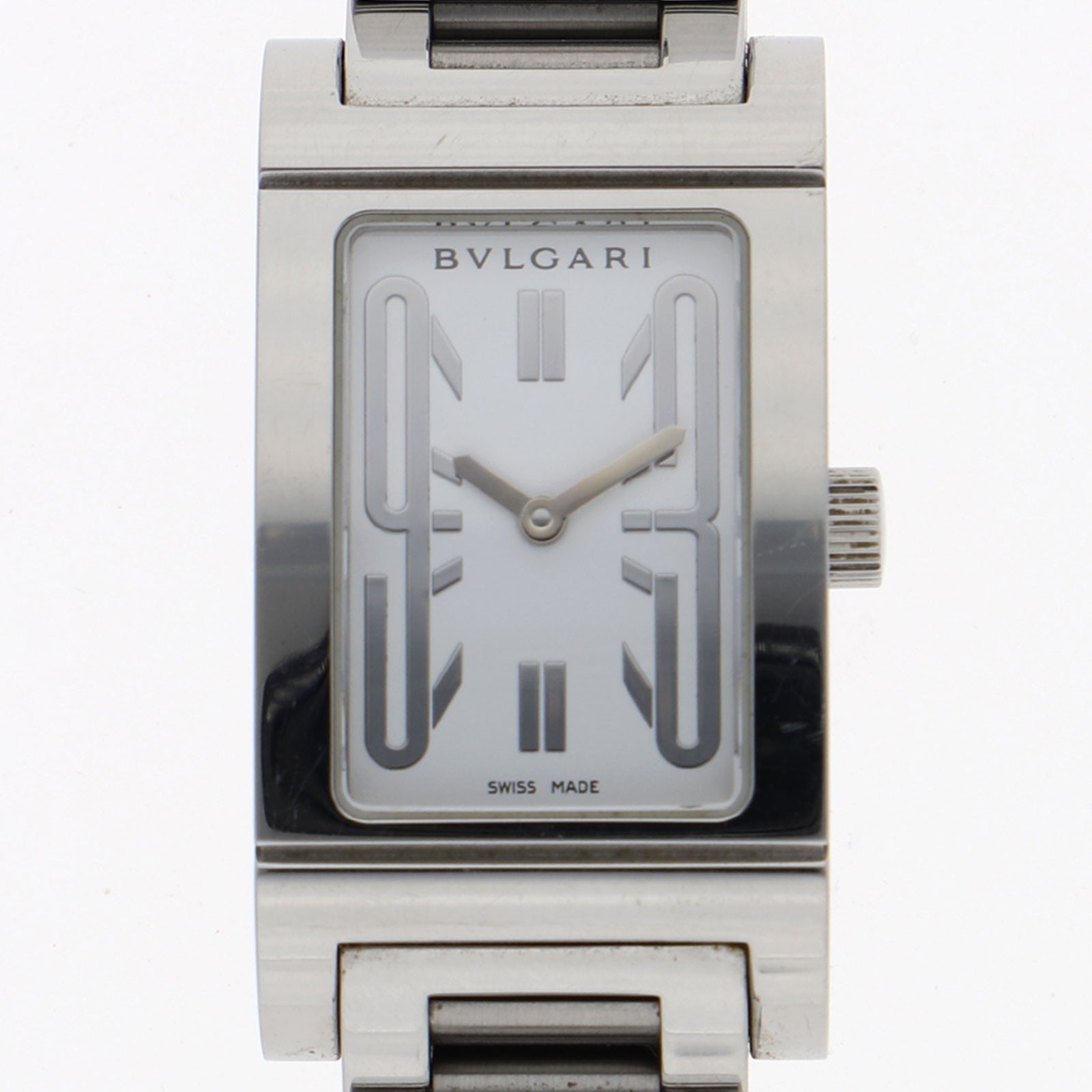 BVLGARI RT39S Rettangoro WATCH white SS QZ