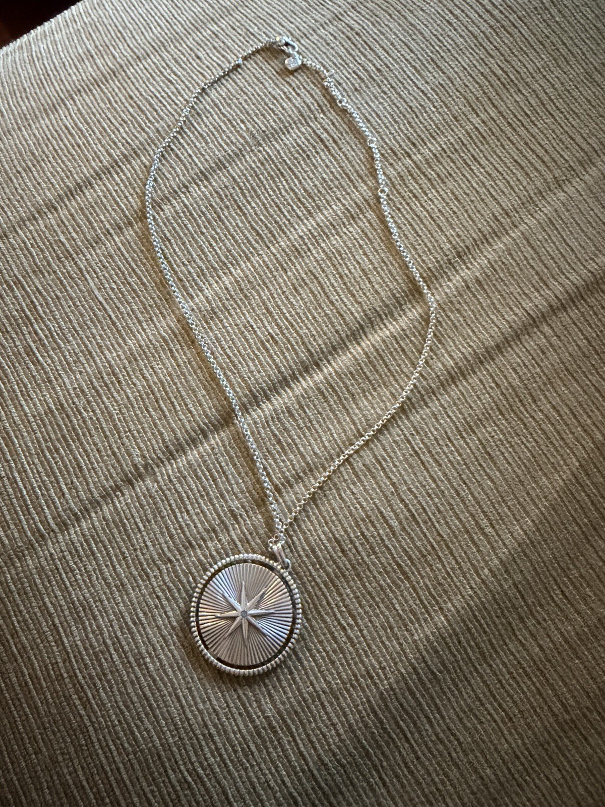 Brighton Halo Rays reversible pendant necklace featuring blue crystal accents