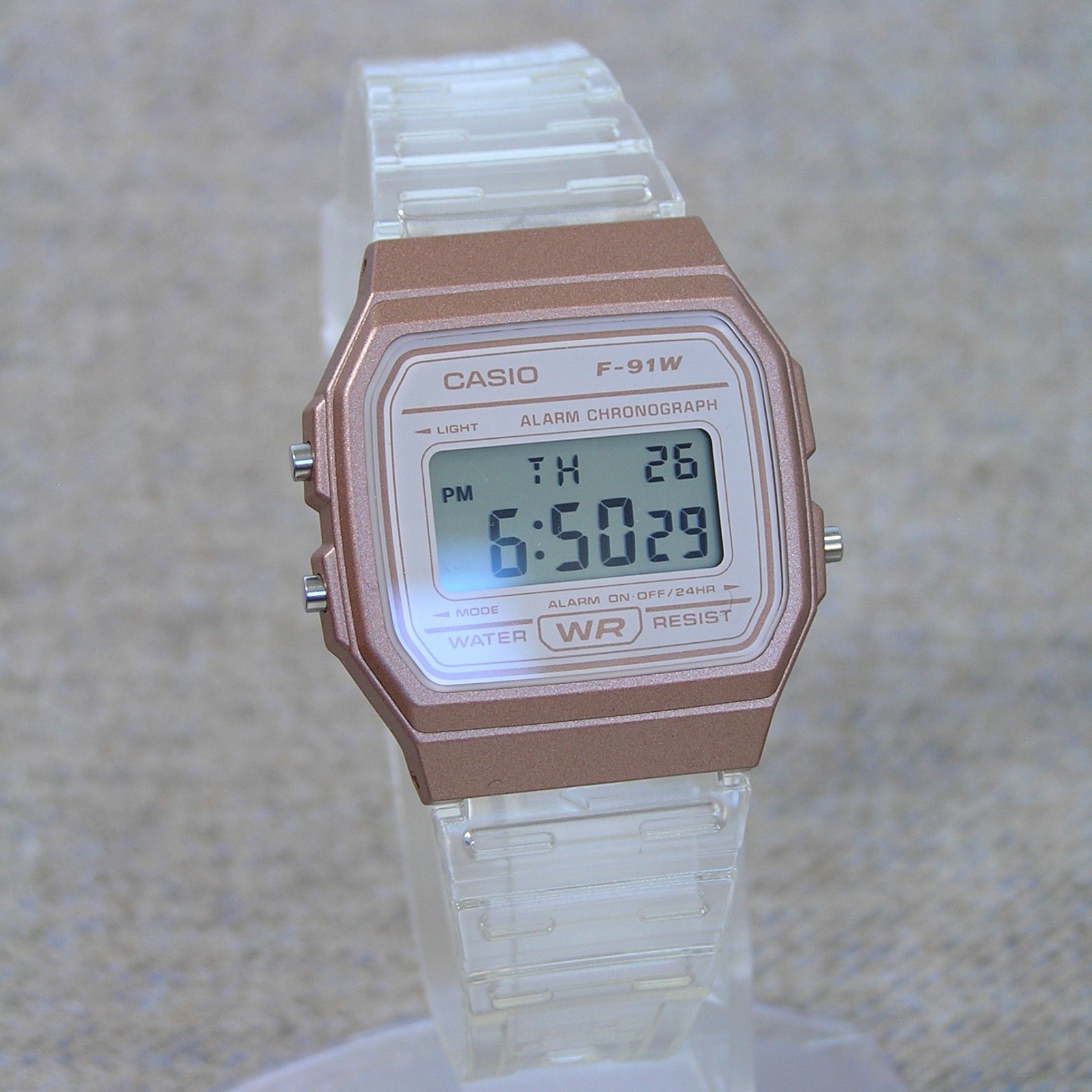 UK STOCK CASIO F-91WS-7A3JF Japan Exclusive Digital Watch Clear Imported Model