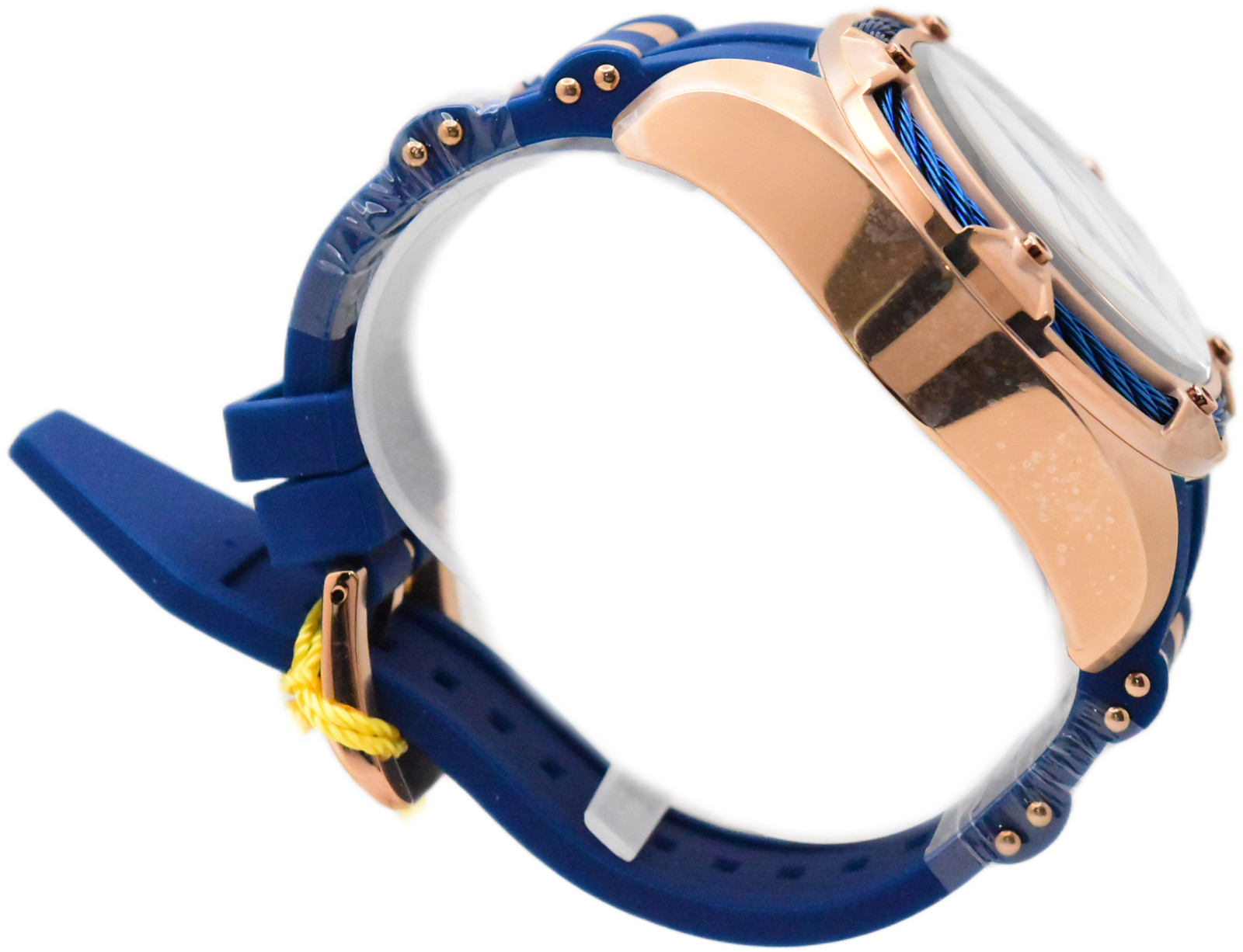 Invicta Bolt Men’s 52mm Rose Gold Blue Cable Silicone Chronograph Watch 31434