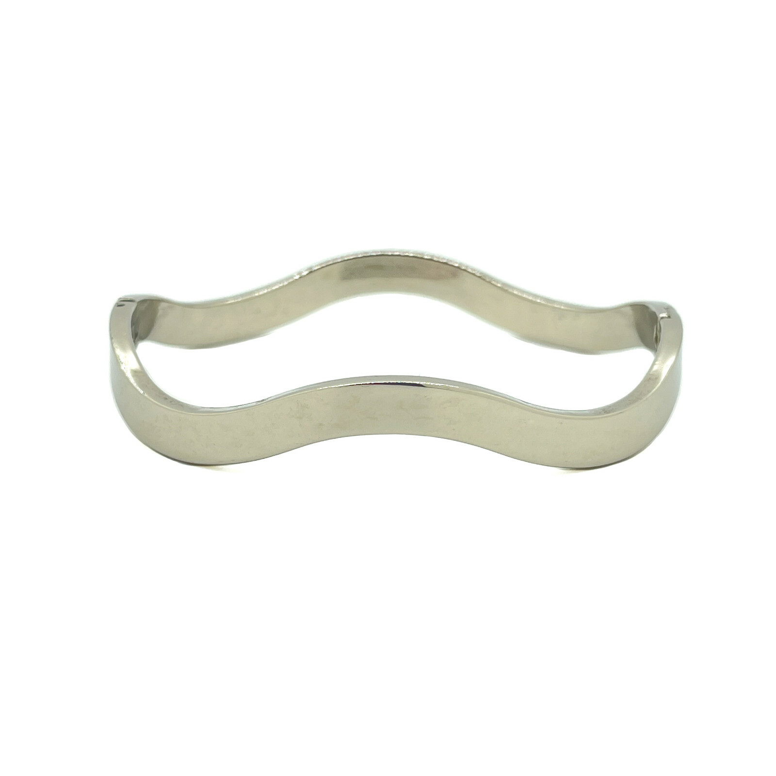 “Nickle Silver” 6mm Wave Hinged Bangle Bracelet 7″ Inside Circumference