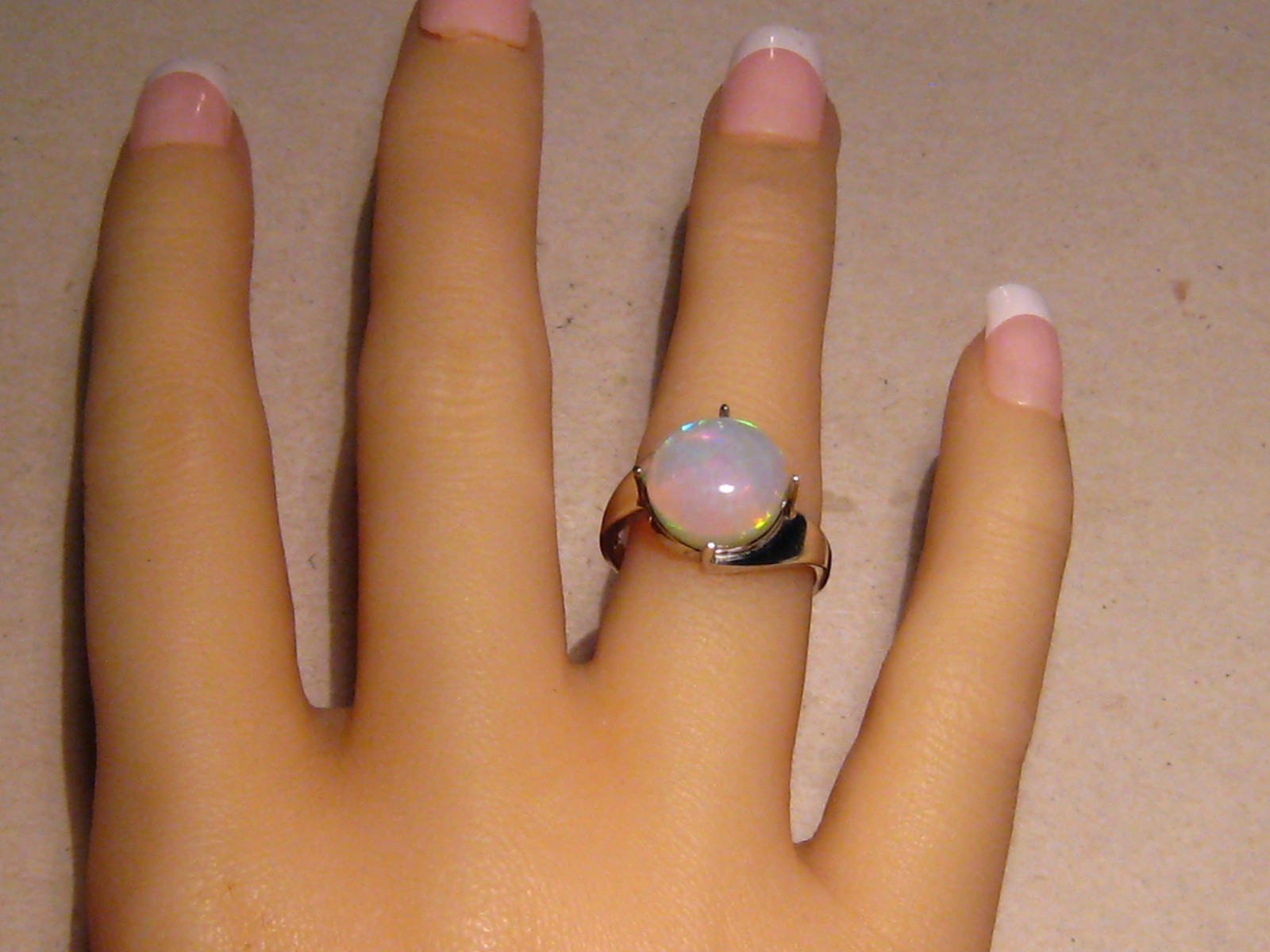 4.0 ct. crystal Welo Opal Ring , sterling silver