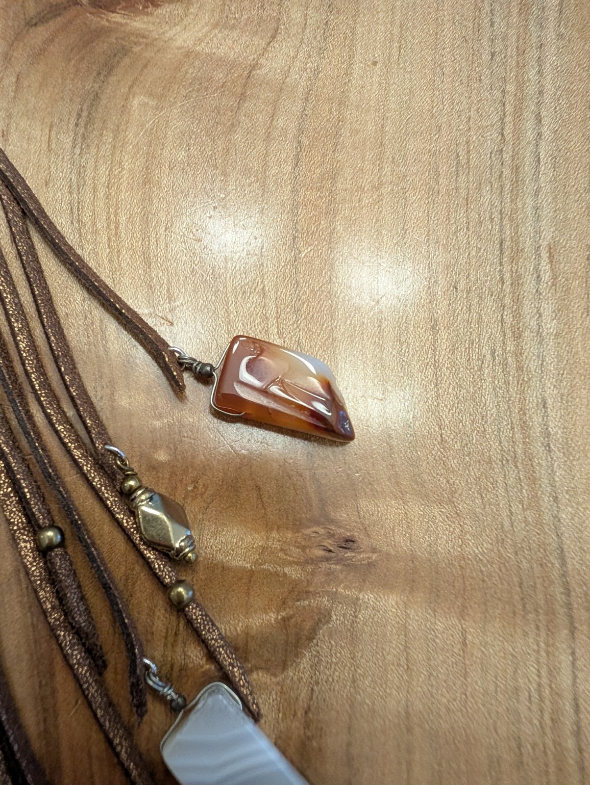 Nakamol Leather And Agate Necklace/Plus 2 Bracelets