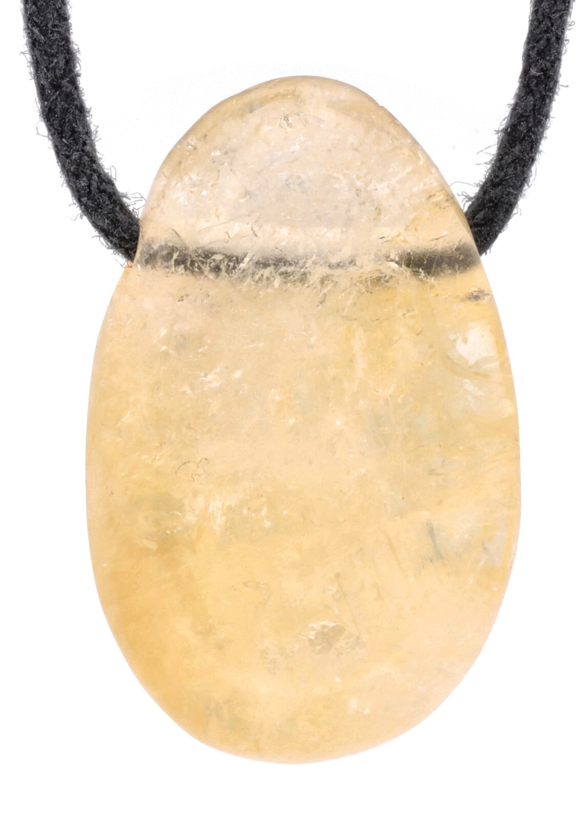 Citrin (gebr.) Anhänger MIT Lederband Lochstein Tropfen Trommelstein Edelstein