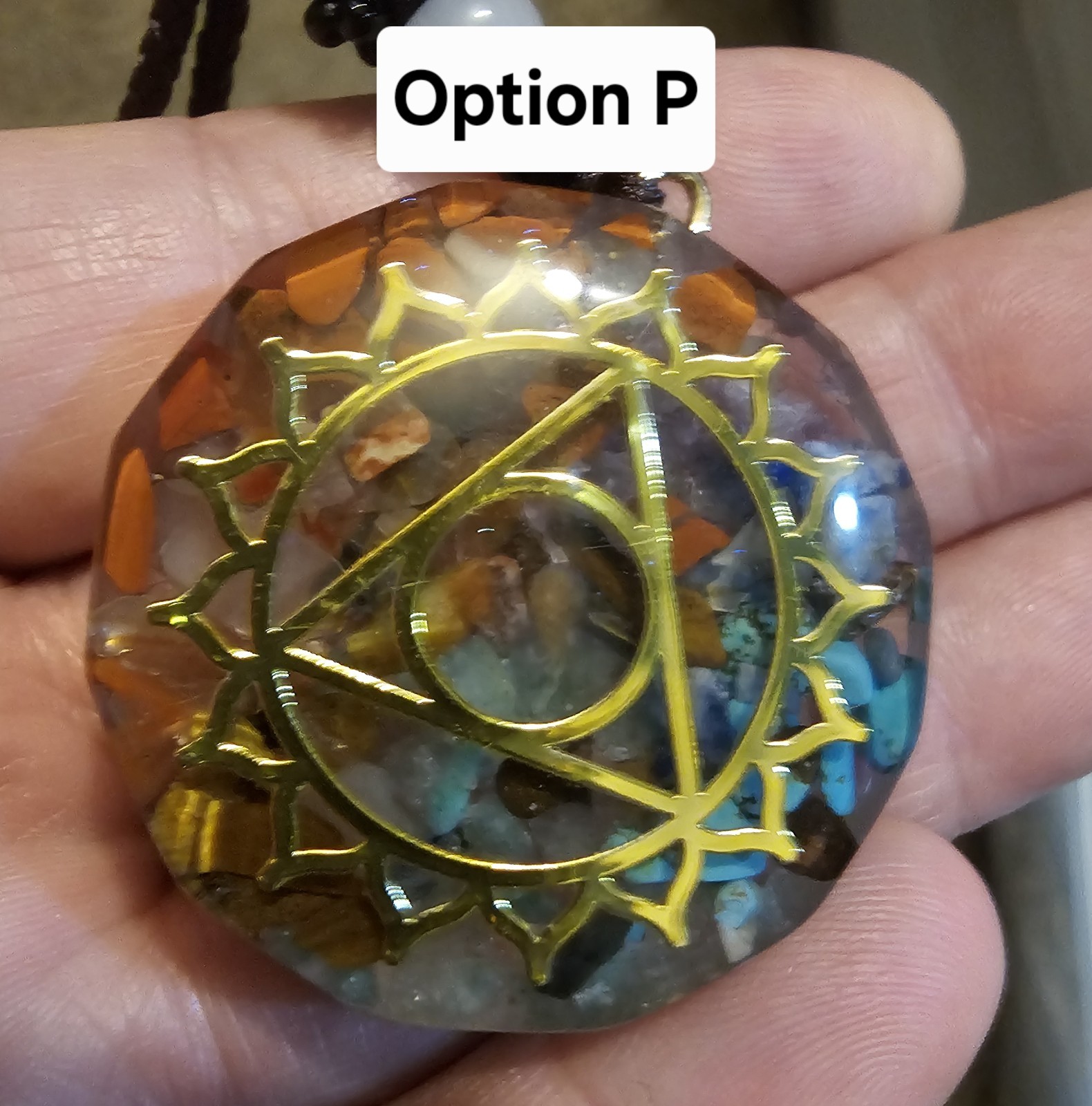 Orgonite 7 Chakra Healing Necklace EMF Protection, Meditation, Reiki